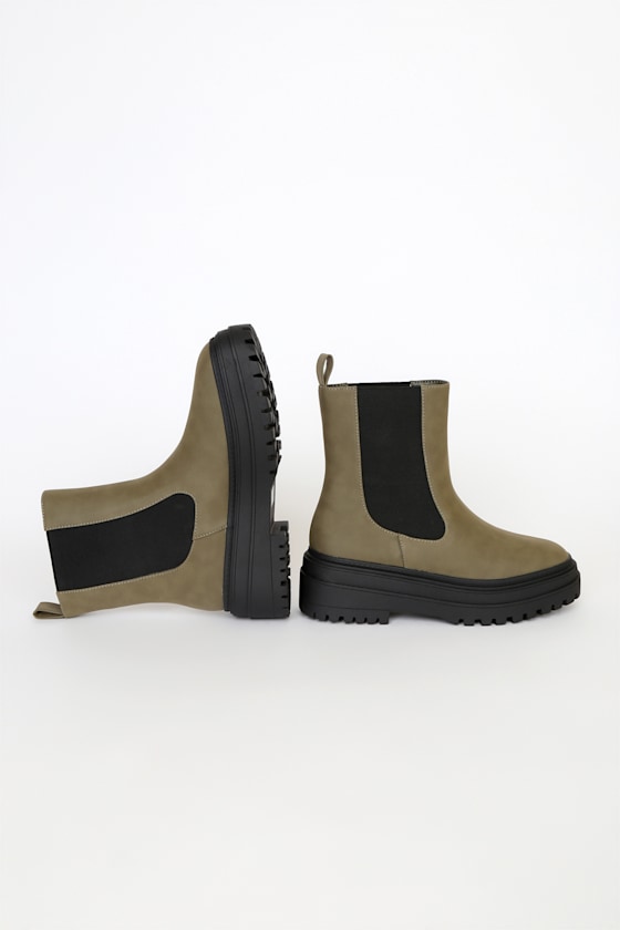 Derrie Green Platform Ankle Boots 4