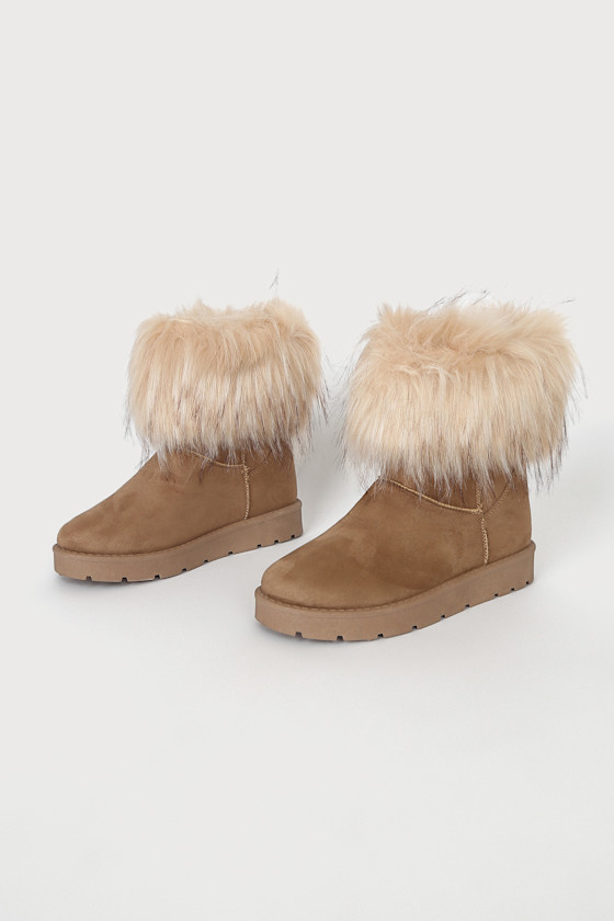 Sugar Hill Natural Suede Faux Fur Boots 3
