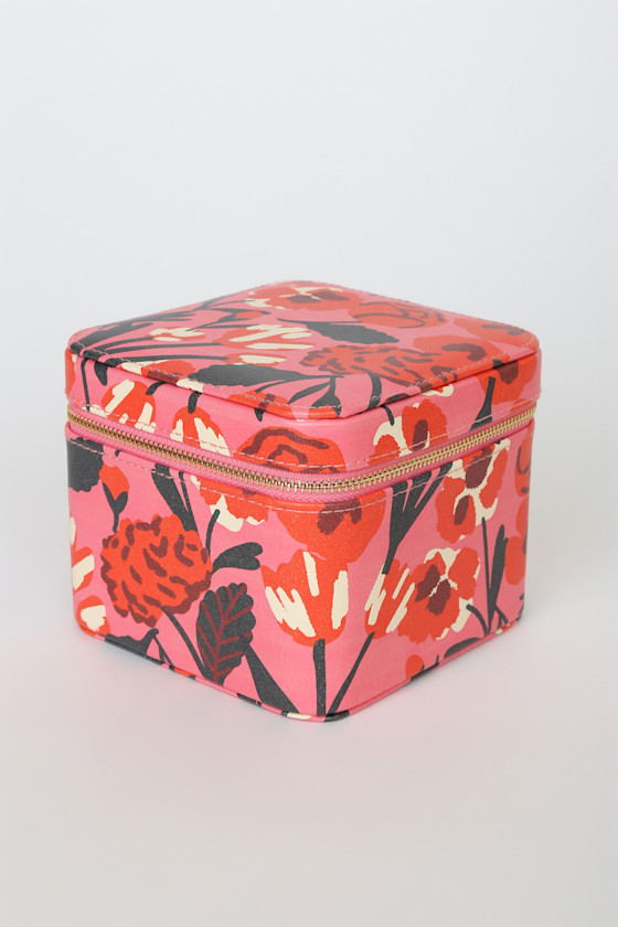 Getaway Pink Floral Print Jewelry Organizer Box 3