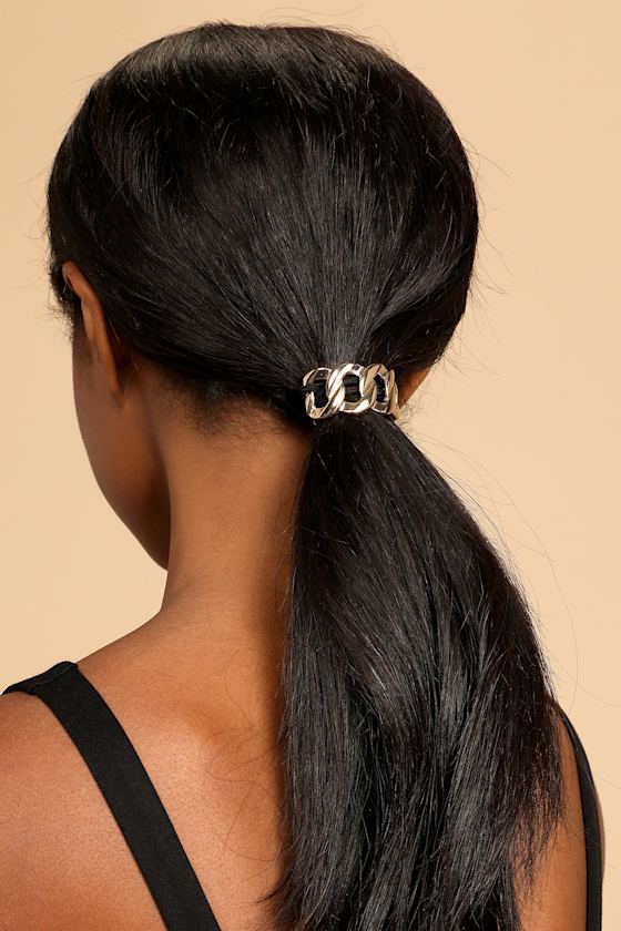Gold Chain Ponytail Holder Chain Link Hair Tie Gold Hair Tie Lulus