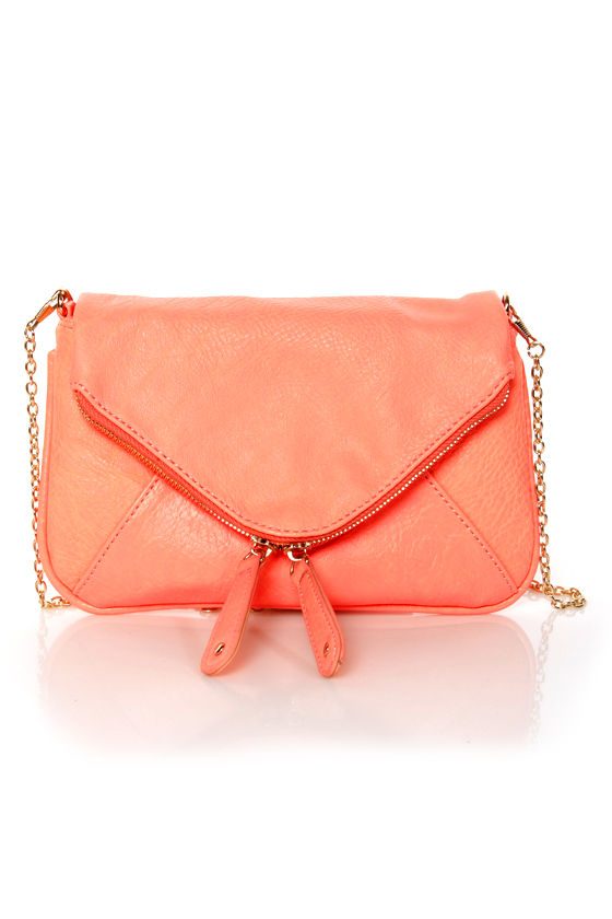 Neon coral purse clearance