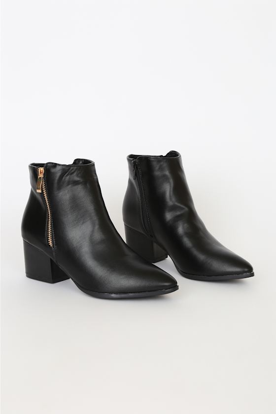 Illusion Black Pointed Ankle Booties 9