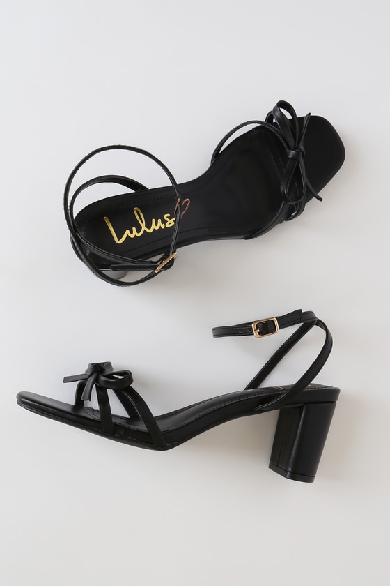 Lulus black strappy heels deals