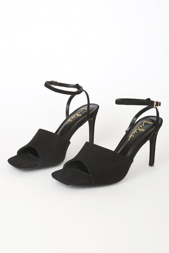suede ankle strap heels