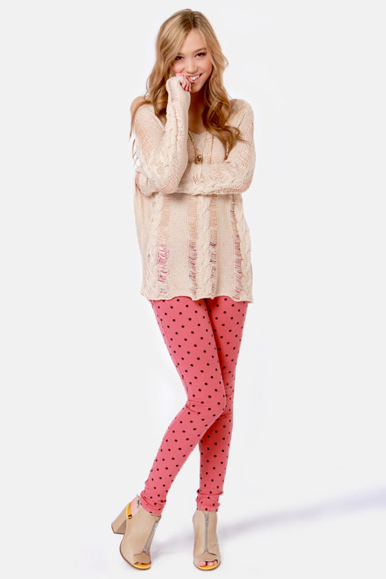 pink polka dot pants