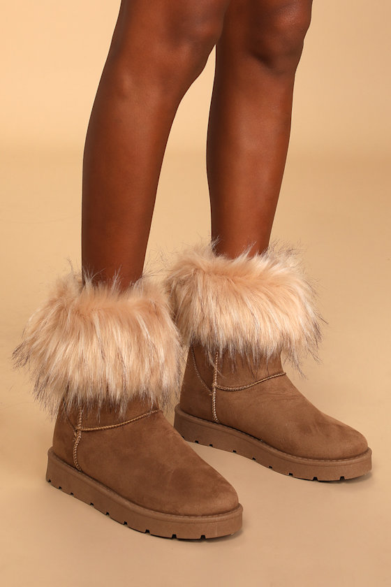 Sugar Hill Natural Suede Faux Fur Boots 4