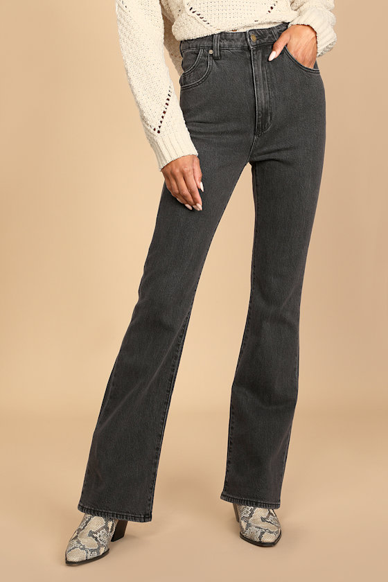 Dusters Bootcut Washed Black High-Rise Denim Jeans 4