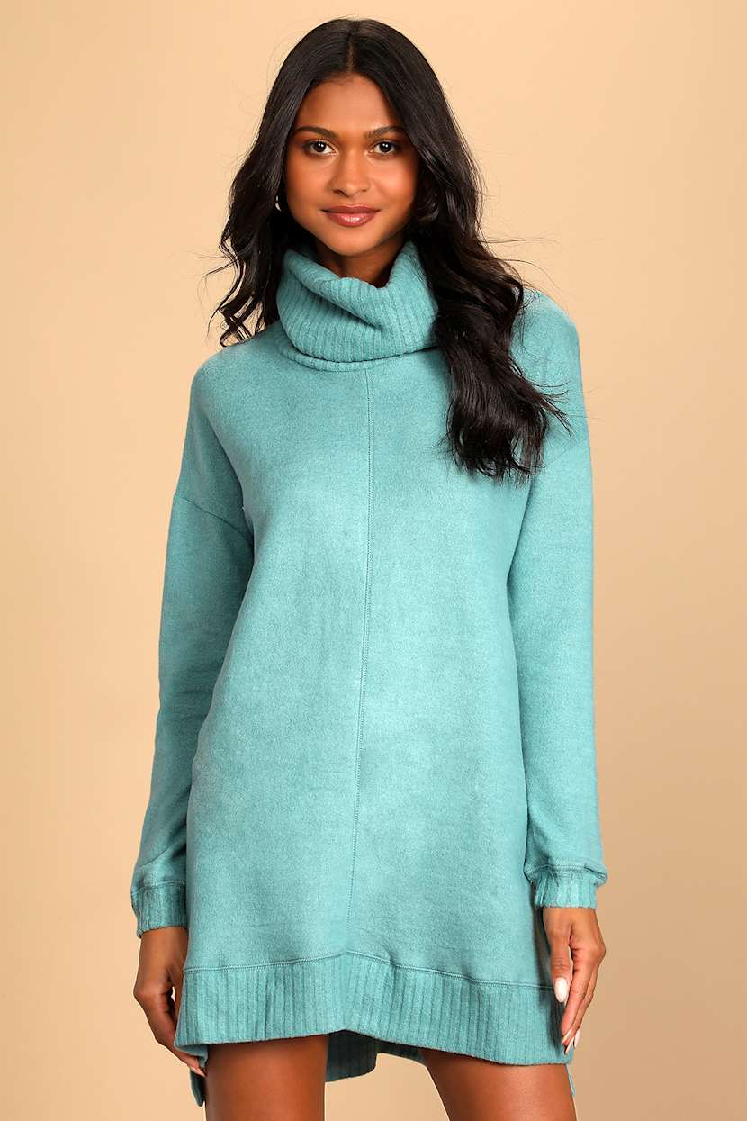 long sleeve cowl neck sweater dress New Lumiere Cowl Neck Long Sleeve Tunic Sweater Dress Camel Brown Size Small