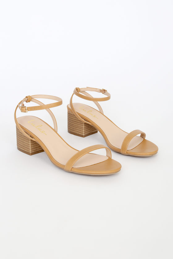Julie Tan Stacked Ankle Strap Heels 2