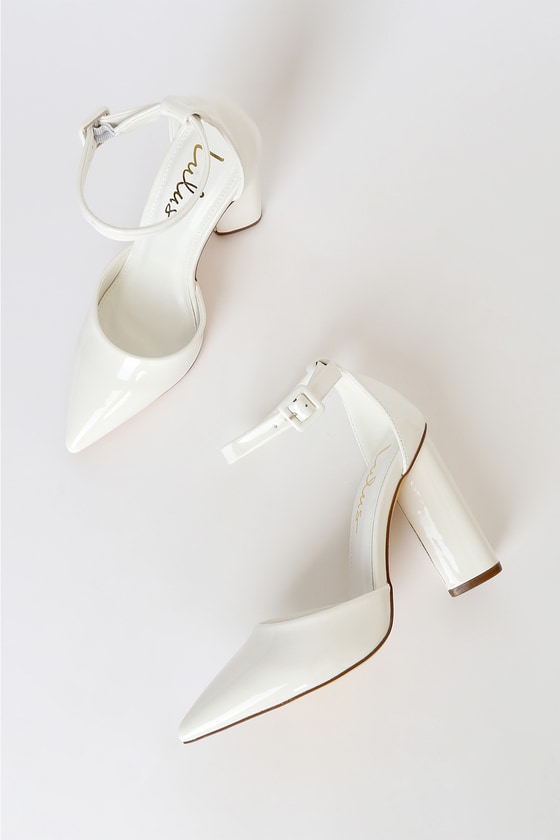 Dune Wide Fit Cass Leather Block Heel Sandals, White at John Lewis &  Partners