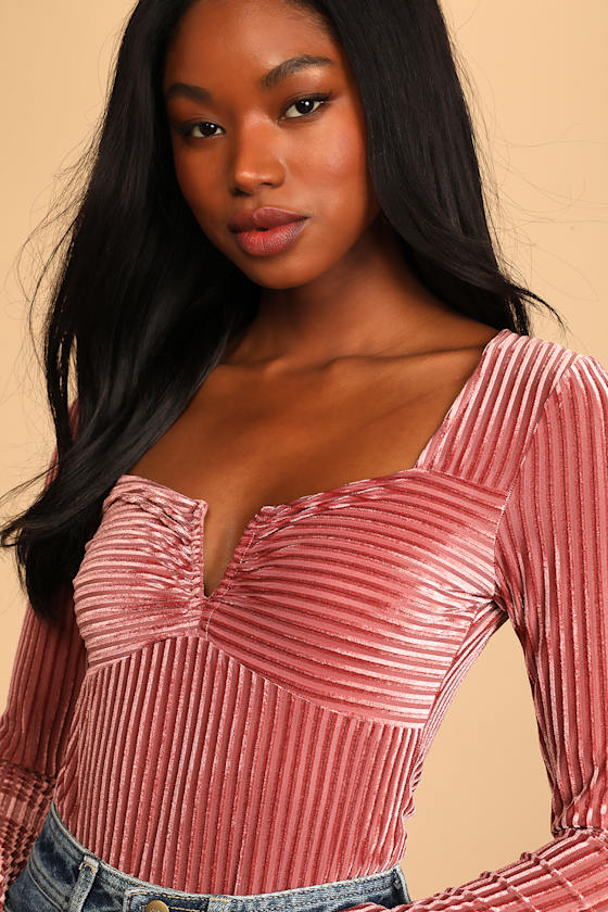 red velvet top long sleeve