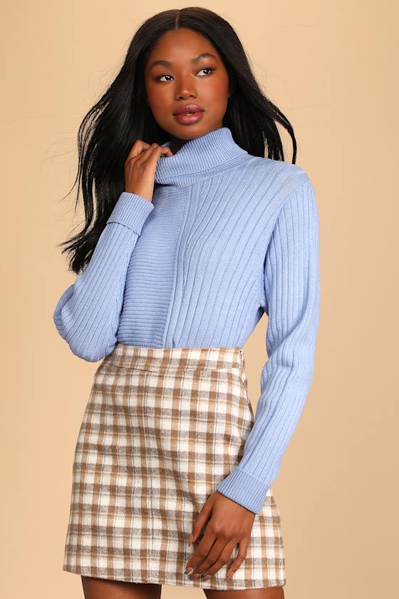 Mad for Plaid Cream Plaid Mini Skirt 10