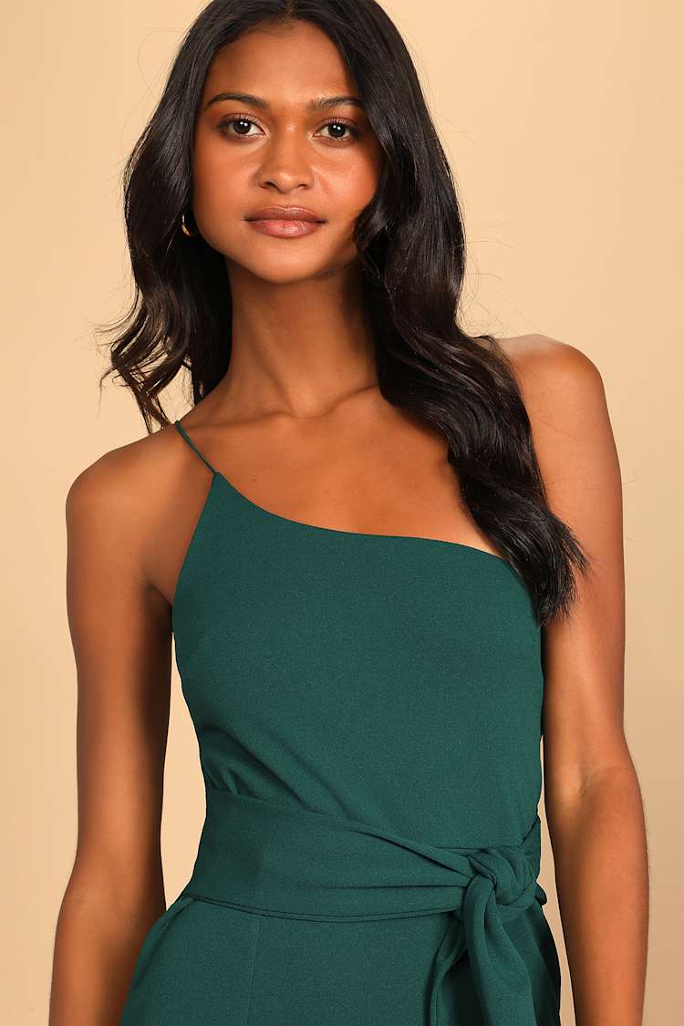 Dark Green Midi Dress - Bodycon Midi Dress - One-Shoulder Dress - Lulus Dark Green Midi Dress - Bodycon Midi Dress - One-Shoulder Dress - Lulus