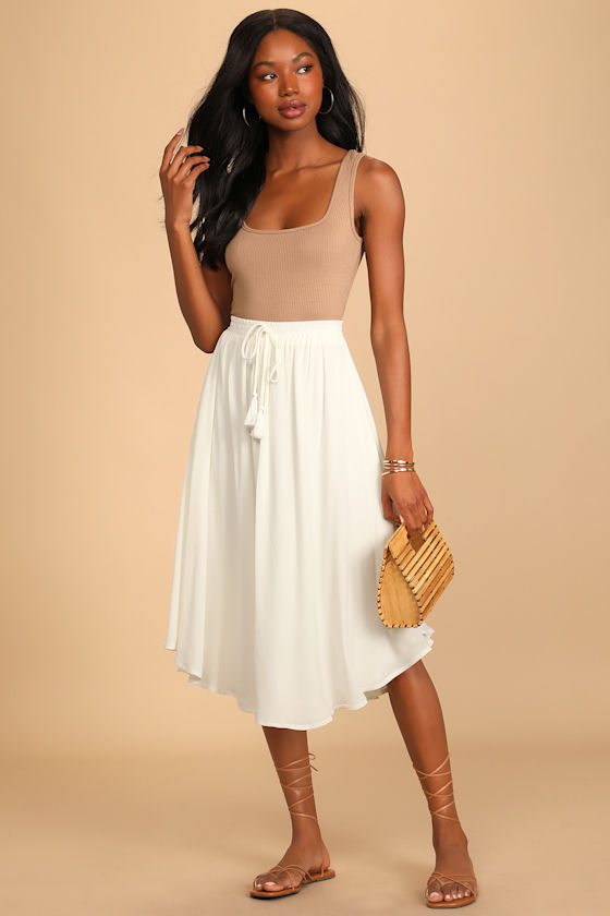 Regatta Ivory Tassel Midi Skirt 9