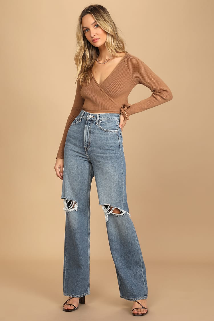 Levi's High Loose Max Out - Wide-Leg Jeans - Ripped Jeans - Lulus