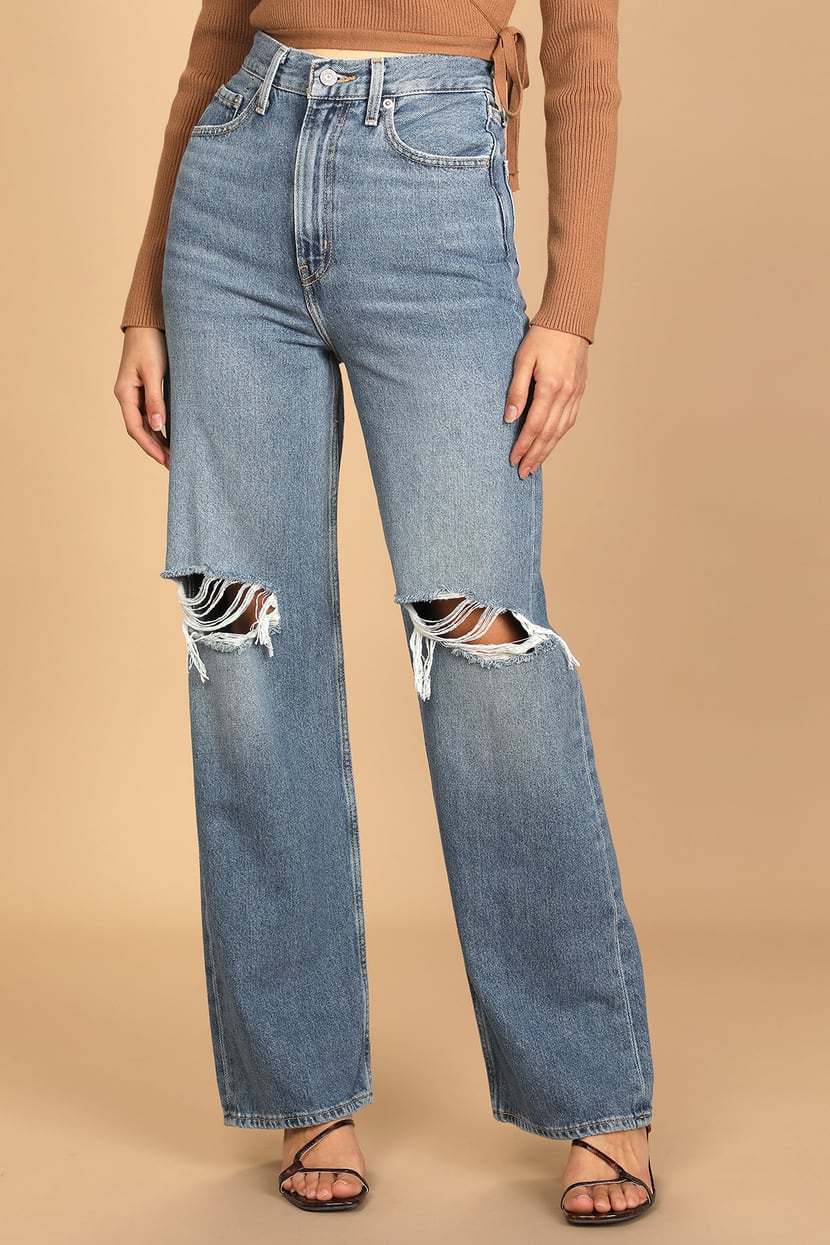 Levi's High Loose Max Out - Wide-Leg Jeans - Ripped Jeans - Lulus
