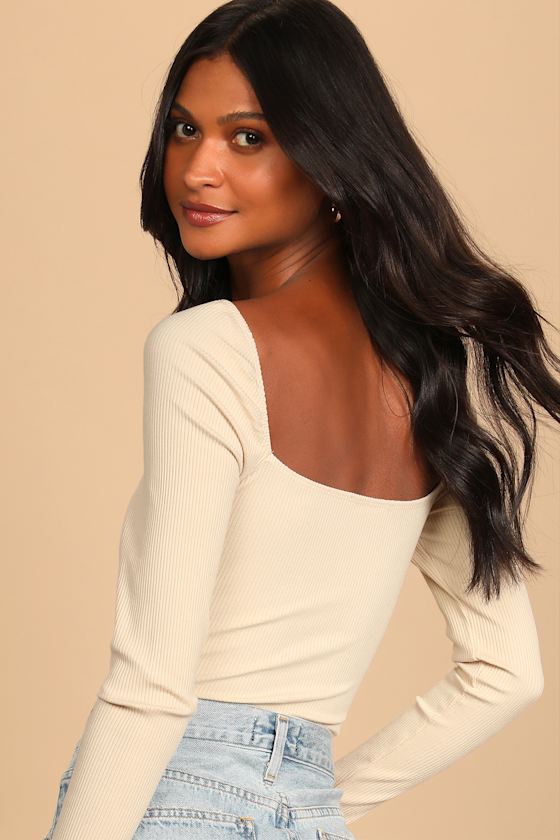 Always a Favorite Cream Ribbed Long Sleeve Bodysuit 10