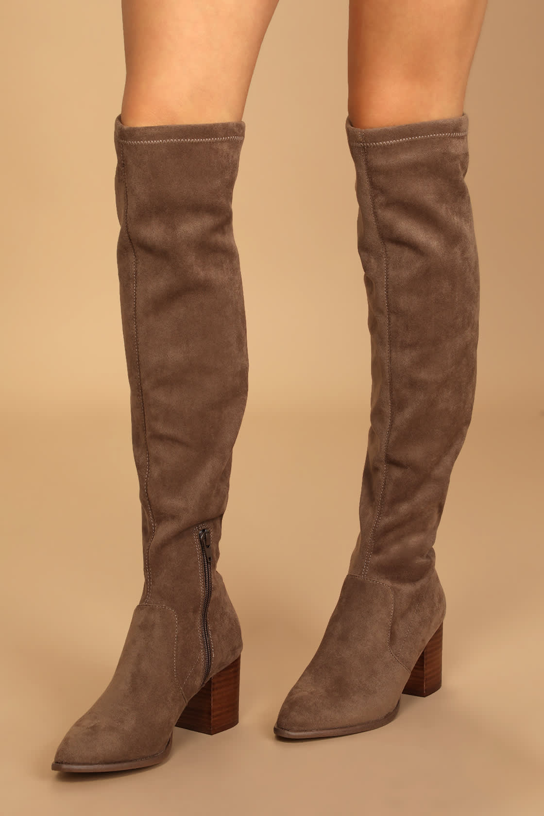 DV by Dolce Vita Trude Taupe Boots OTK Boots Suede Boots Lulus