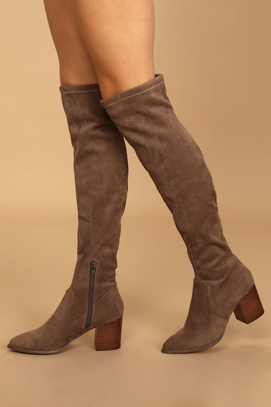 DV by Dolce Vita Trude Taupe Boots OTK Boots Suede Boots Lulus