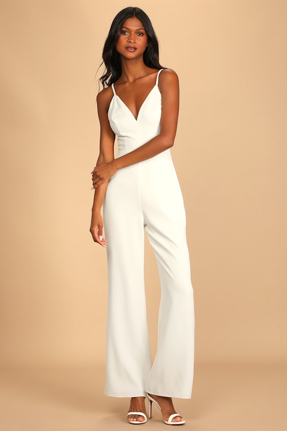 Follow My Heart Ivory Lace Sleeveless Wide-Leg Jumpsuit 2