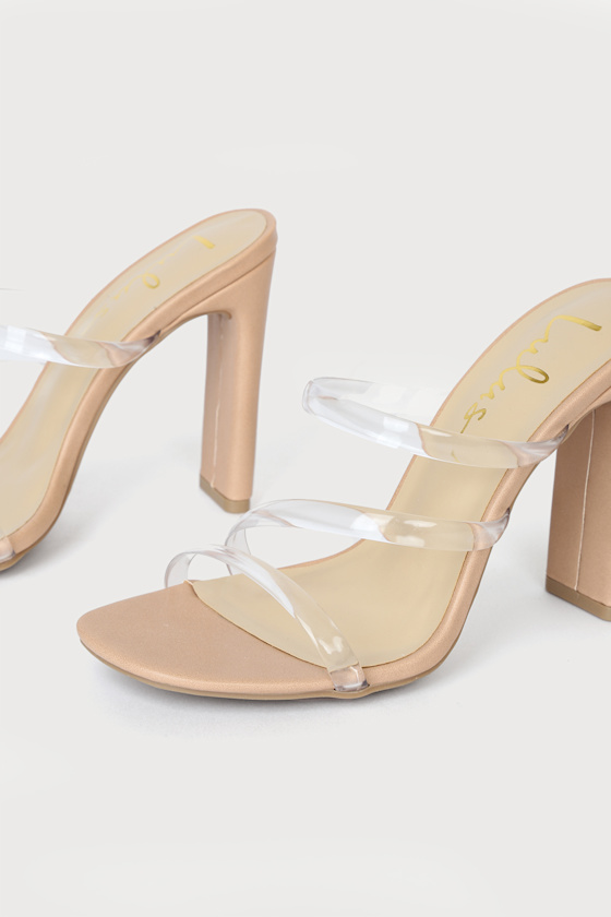Ferrara Clear and Light Nude High Heel Sandals 2
