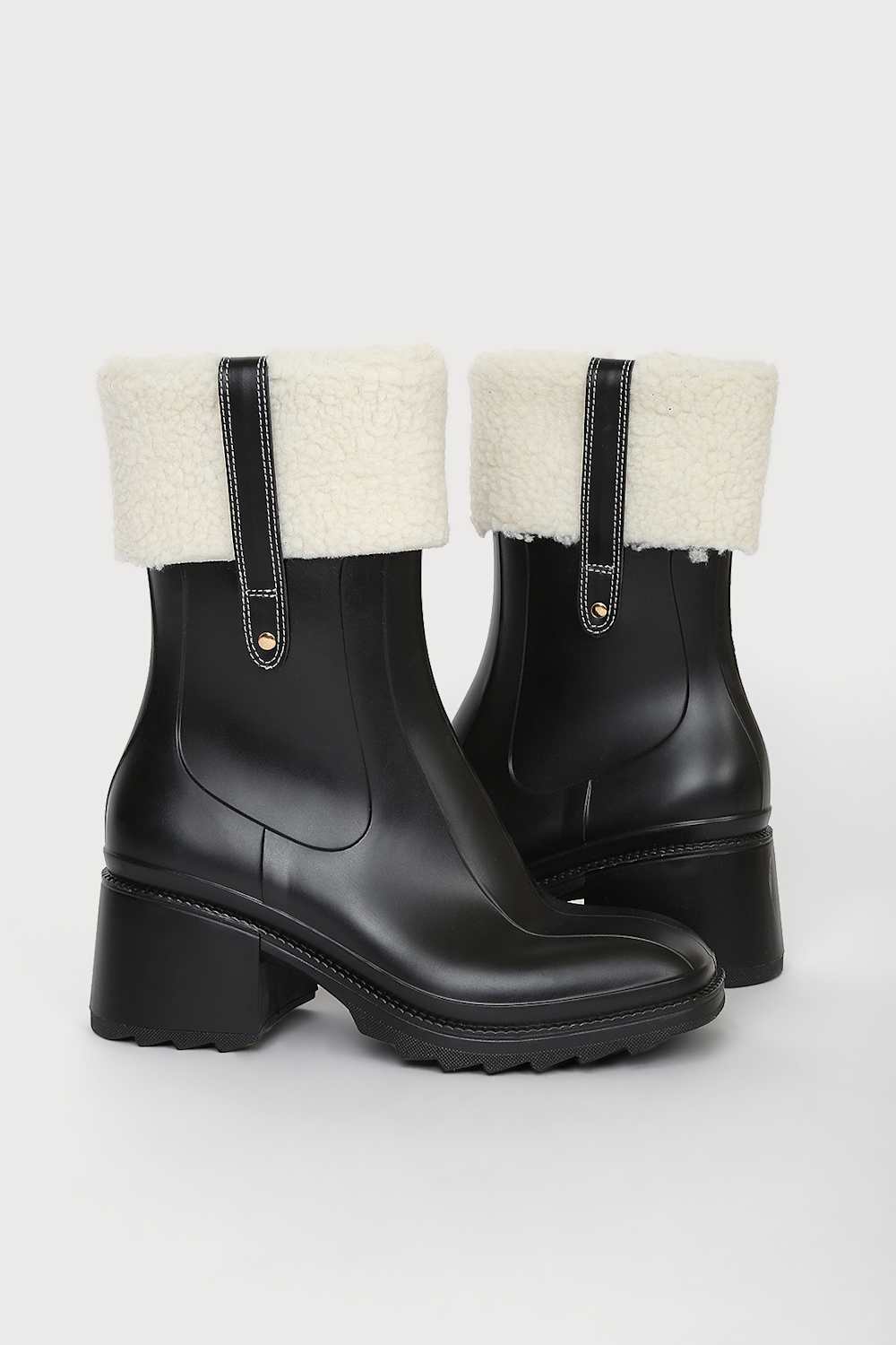 Chayy Black Faux Fur Mid-Calf Boots