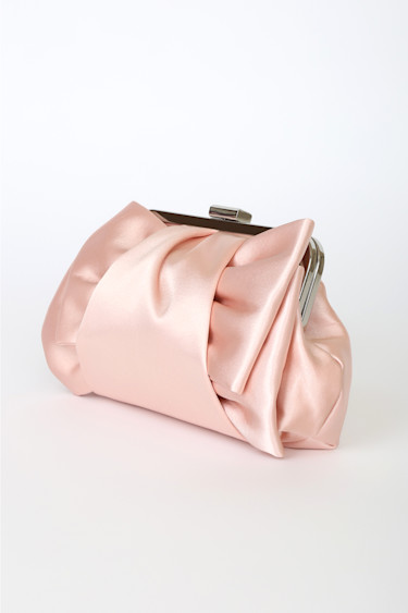 Pink Satin Clutch Bag Light Pink Clutch Satin Clutch Box Clutch