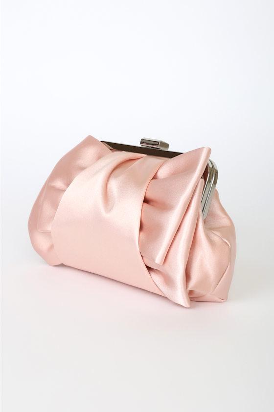 Something Special Light Pink Satin Clutch 6