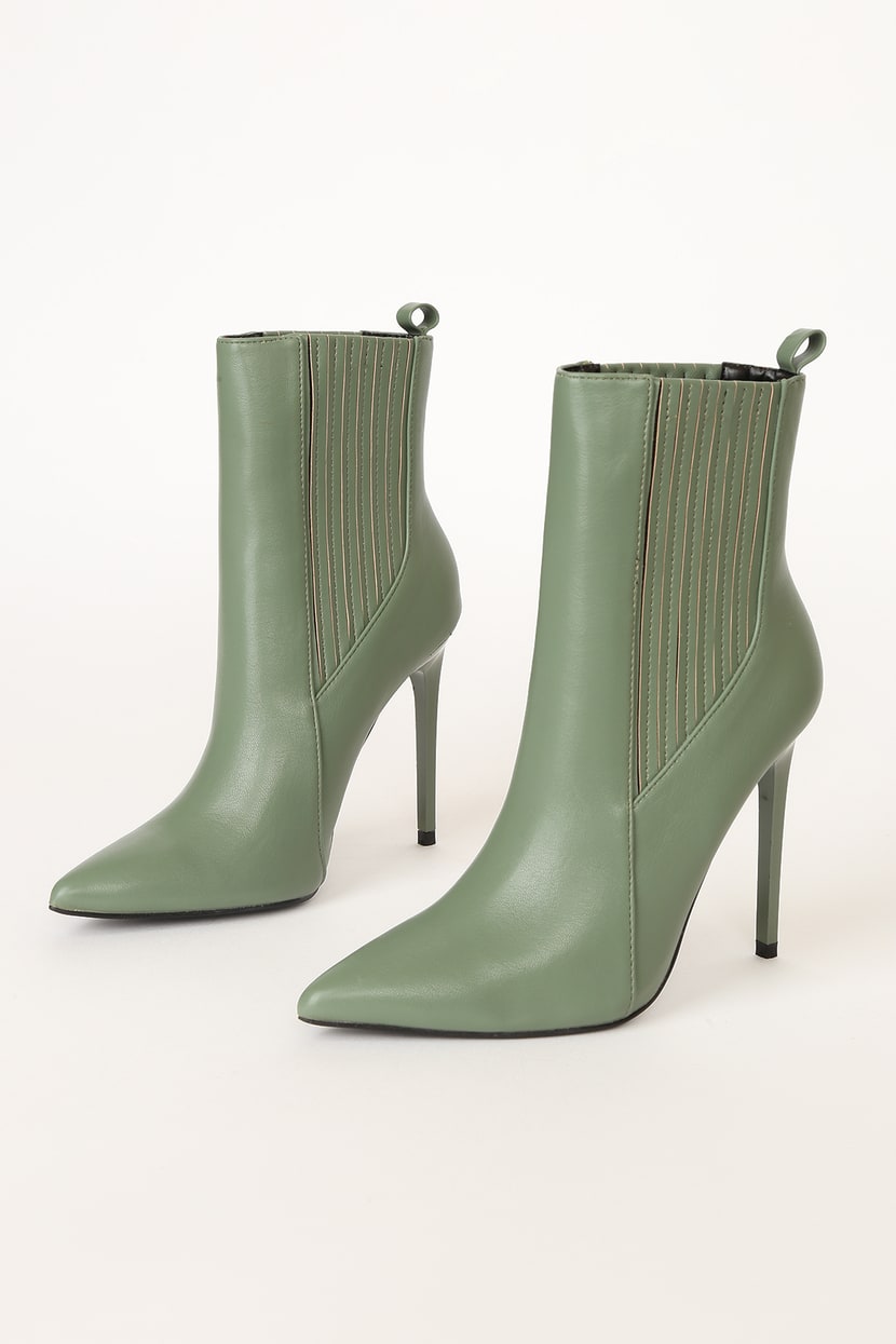 sage green booties