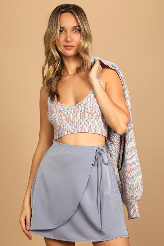 Brilliant Beauty Blue Multi Knit Two-Piece Cardigan Sweater Set 6