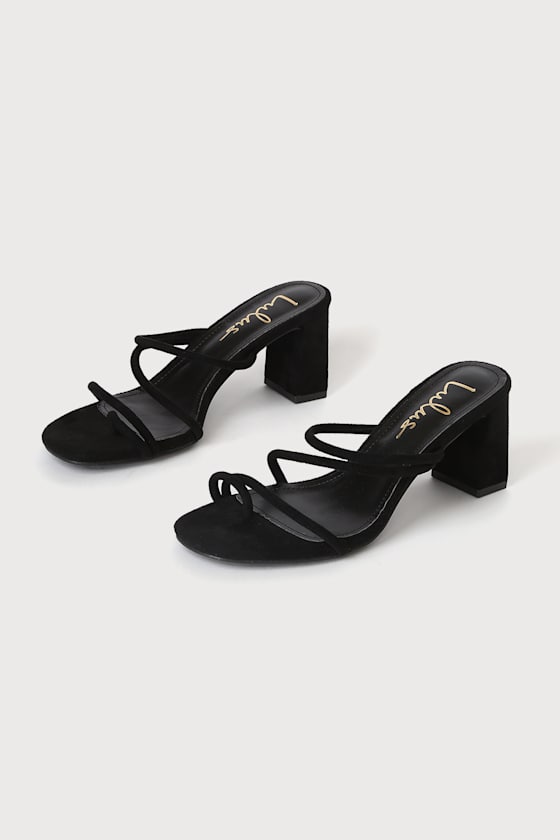 Kaylah Black Suede High Heel Sandals 3