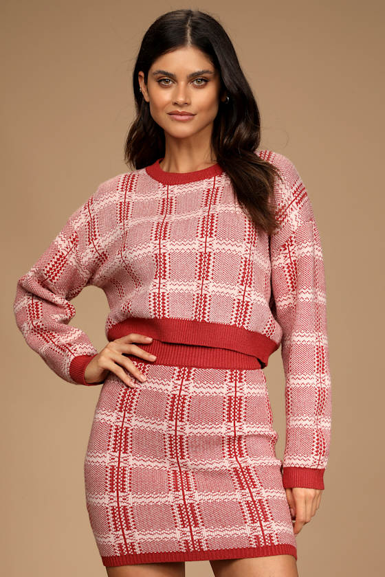 plaid 2 piece set