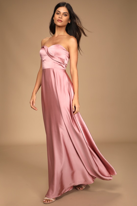 Real Romantic Strapless Prom Dress