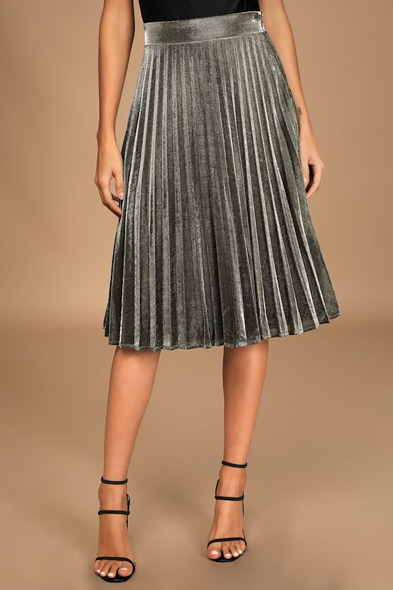 Star Shine Gold Pleated Midi Skirt 8