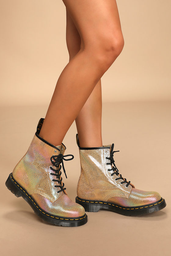 1460 Sand Rainbow Ray Multi Leather 8-Eye Boots 1