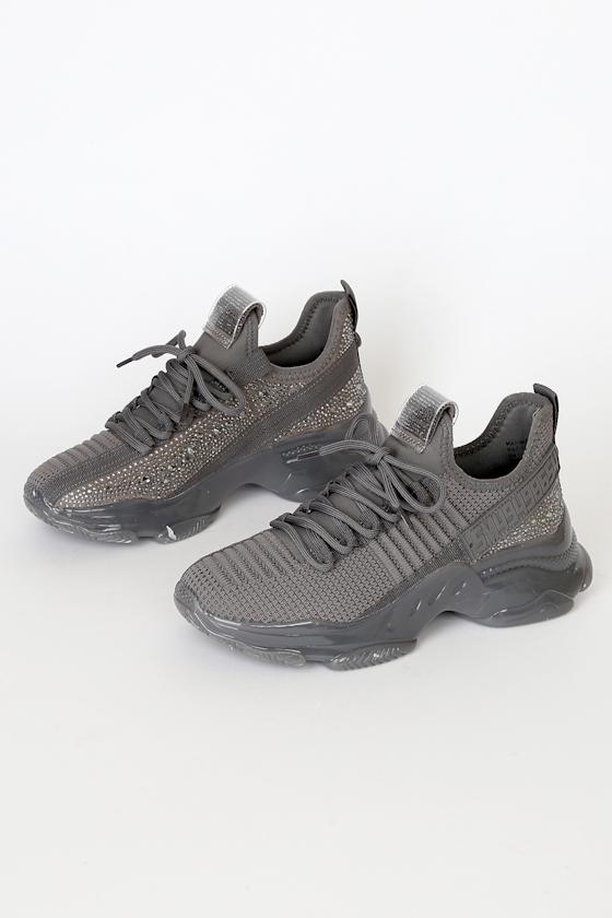 Maxima Charcoal Grey Rhinestone Chunky Sneakers 3