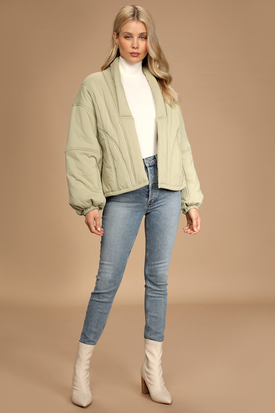 Cozy Winter Sage Green Puffer Jacket 3