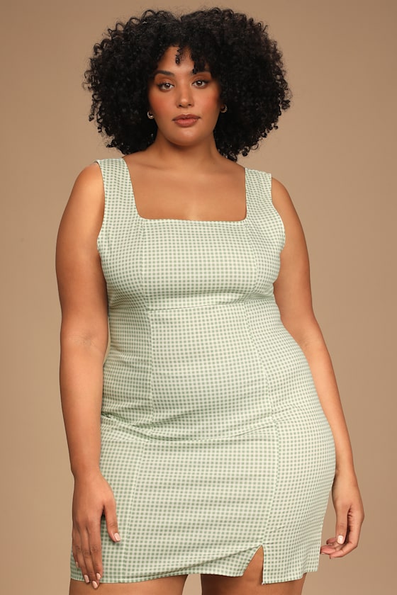 gingham sheath dress