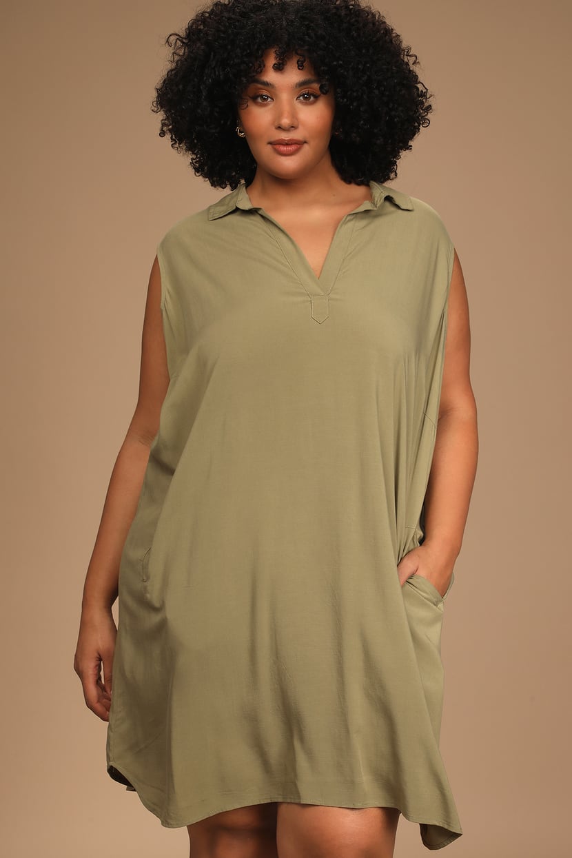 Olive Green Shirt Dress | Womens | Small | Lulus