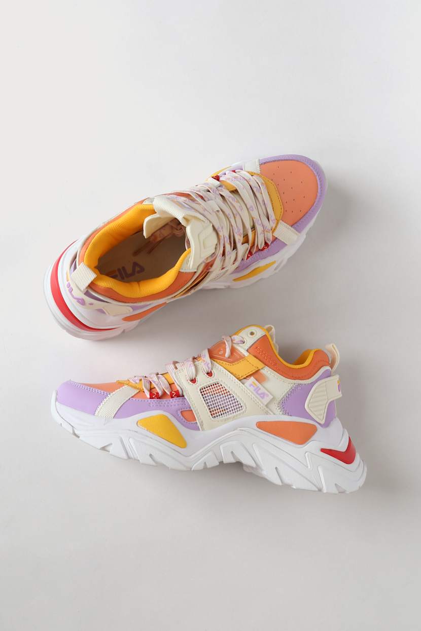 FILA Cage Mid Mixed Media - Chunky Sneakers - Color Block Sneaker 