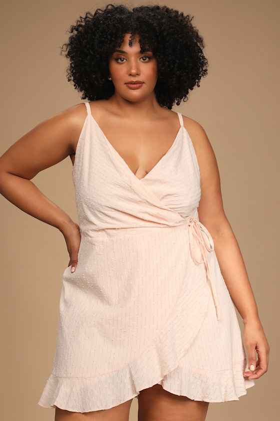 Light Pink Mini Dress Wrap Dress Ruffled Dress Mini Dress Lulus