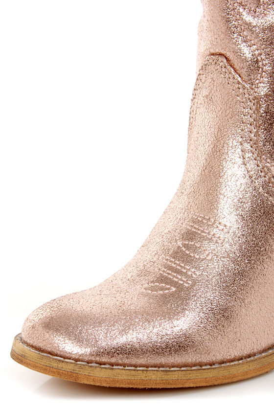 rose gold cowgirl boots