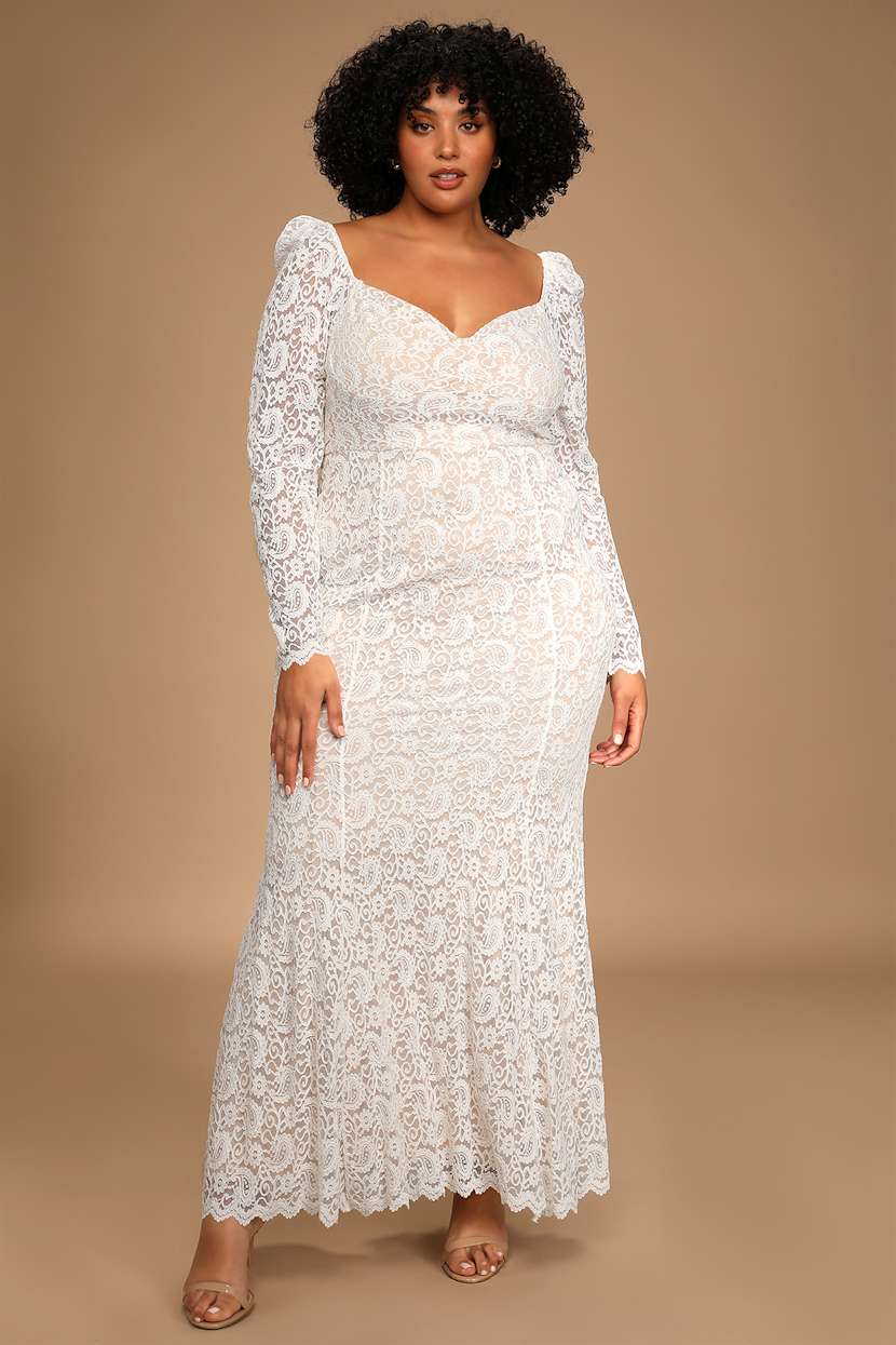 White Maxi Dress - Long Sleeve Dress - Lace Maxi Dress - Maxi - Lulus