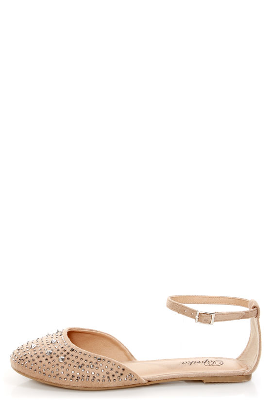 Paprika Jake Oatmeal Rhinestone and Spike Studded Flats - $22.00 - Lulus