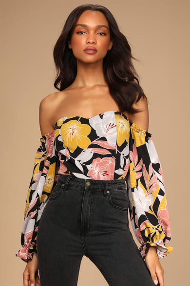 Cute Off the Shoulder Tops, Bardot Top, Shoulder Tops - Lulus