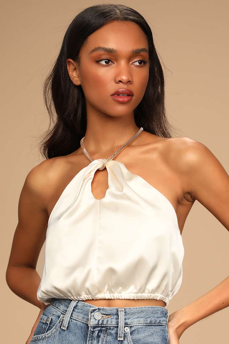 necklace with halter top dress Black Halter Top Dress w/ pearl necklace Isaac Newton Collection