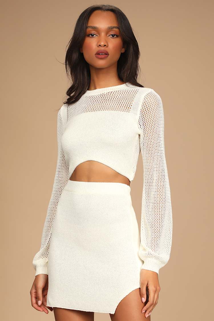 ivory sweater dress mini Cream Mock Neck Mini Sweater Dress