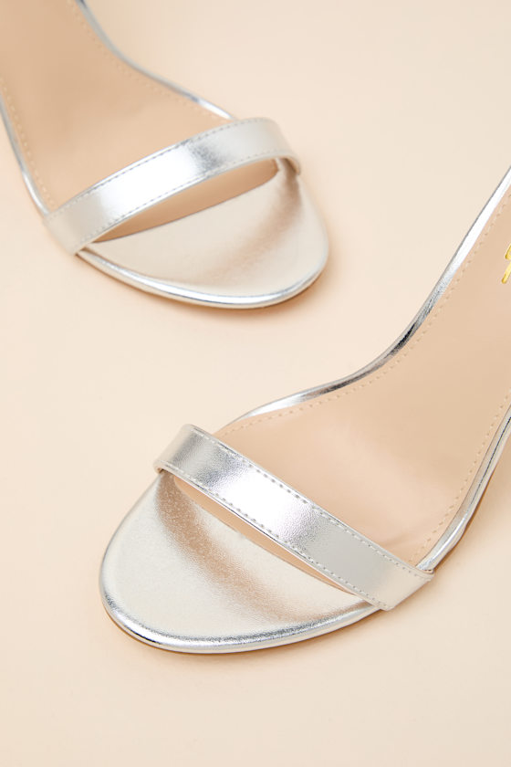 Taylor Silver Ankle Strap Heels - thumbnail 6