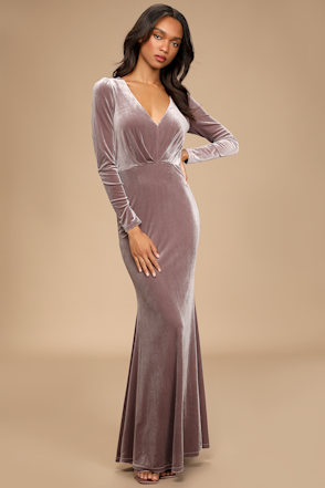 fitted lace wedding dress Special Occasion Dress in Purple Velvet is the perfect for any occasion –  Classic Girl main image 1