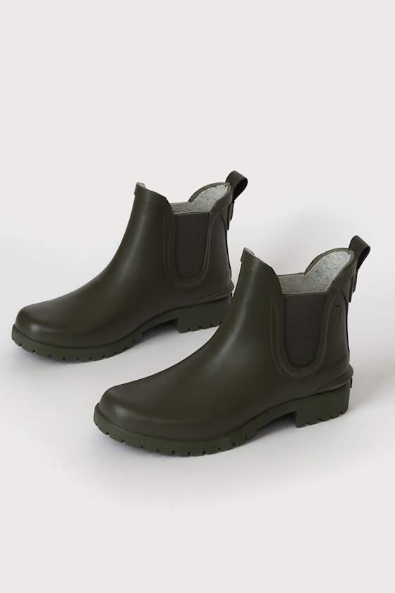 Rowan Olive Short Rain Boots 2